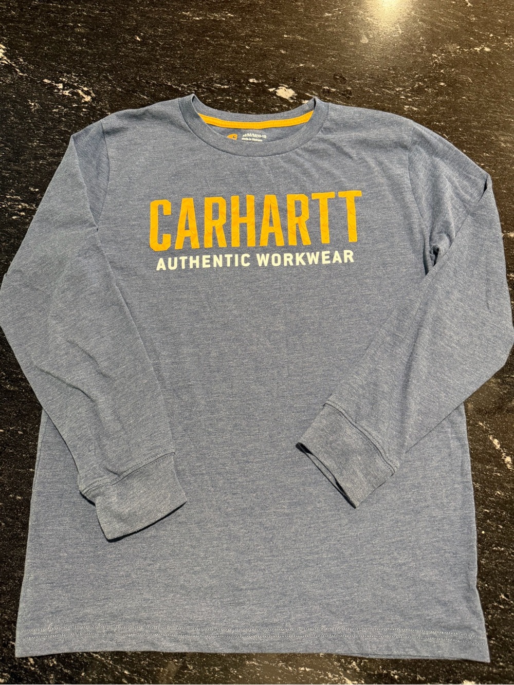 Carhartt Boys Blue Authentic Workwear Long Sleeve Shirt Size M 10-12